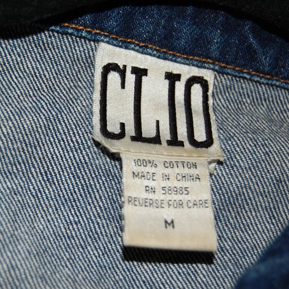 CLIO Dark Blue Jean Jacket Size Medium - Picture 10 of 11